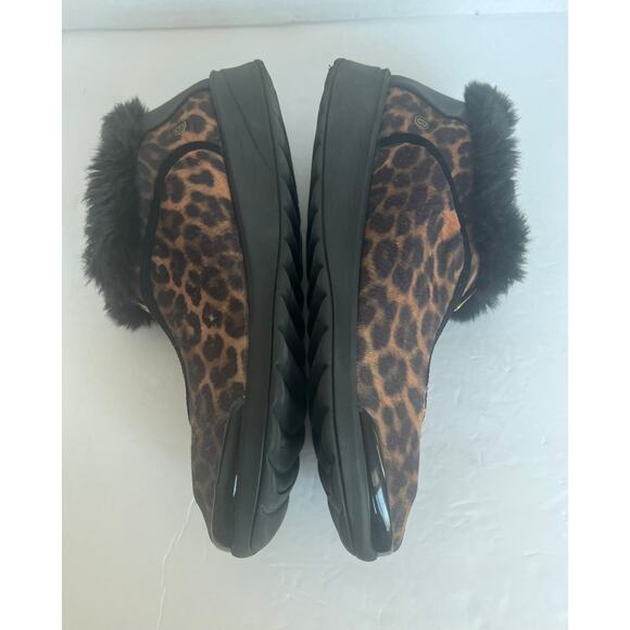 BZees Golden Zip Faux Fur Black/Brown Leopard Print Bootie Comfort Shoes Sz 11M - Picture 5 of 11